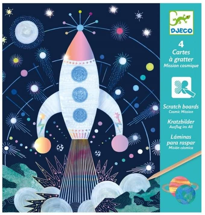 Djeco Scratch Boards Cosmic Mission - Wigwam Toys Brighton (5721306824864)