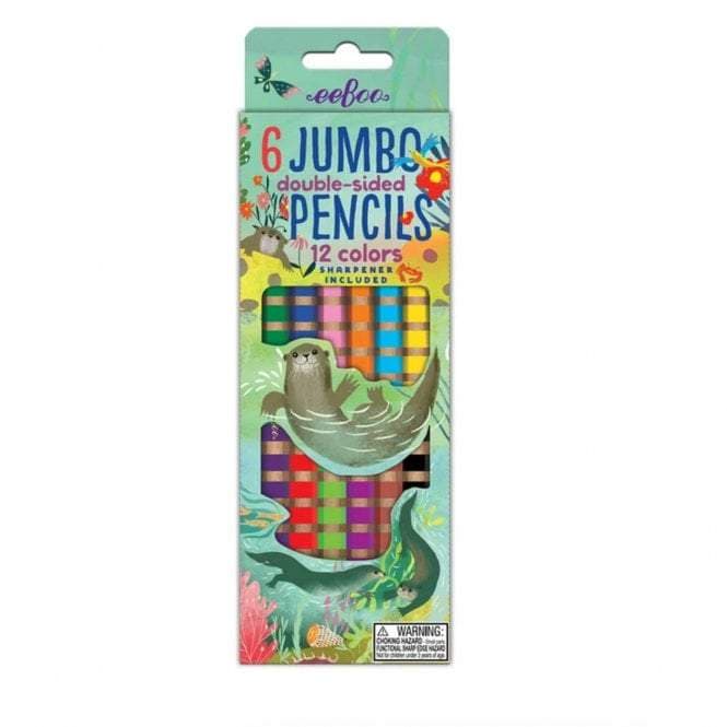 eeBoo Otters at Play Jumbo Double-Sided Pencils - Wigwam Toys Brighton (5753514983584)