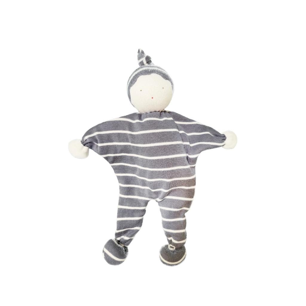 Under the Nile Teether Egyptian Cotton Baby Buddy Navy & White Stripes (7676129509624)