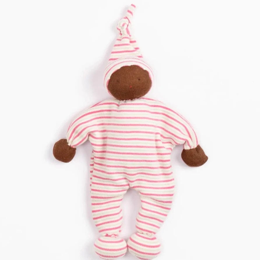 Under the Nile Teether Egyptian Cotton Baby Buddy Pink & Green Stripes (7674752794872)