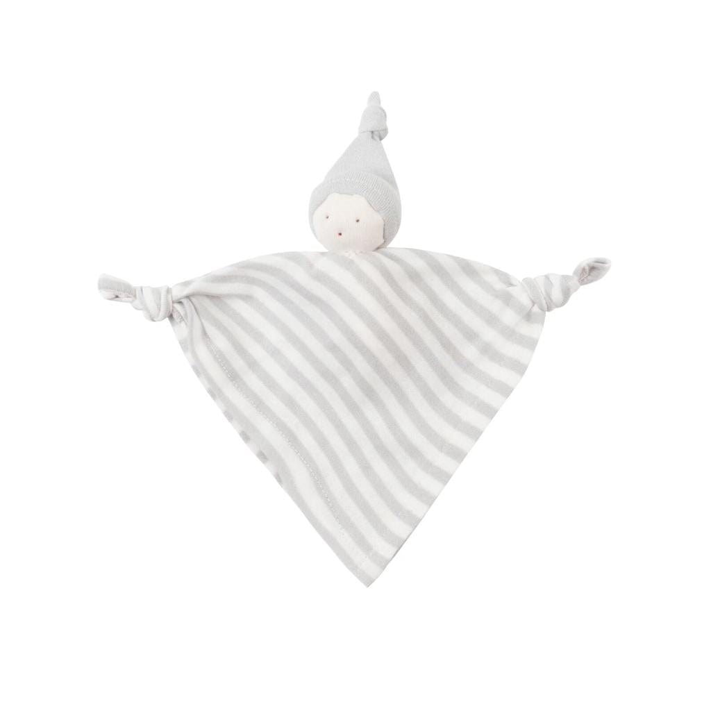 Under the Nile Teether, soother Egyptian Cotton Handkerchief Doll Grey Stripe Small (7927894704376)