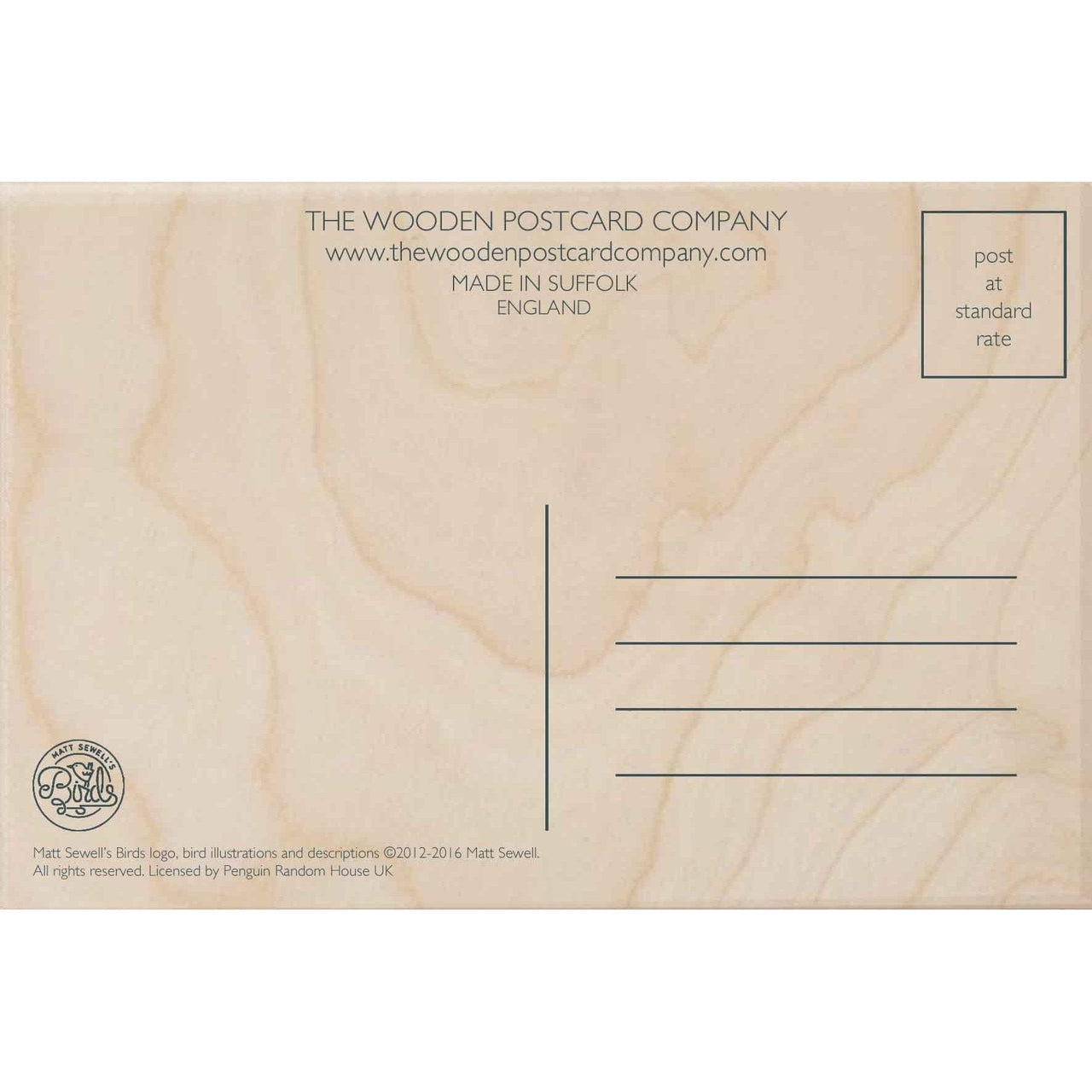 The Wooden Postcard Company Postcard Goldfinch Wooden Postcard (7071670730912)