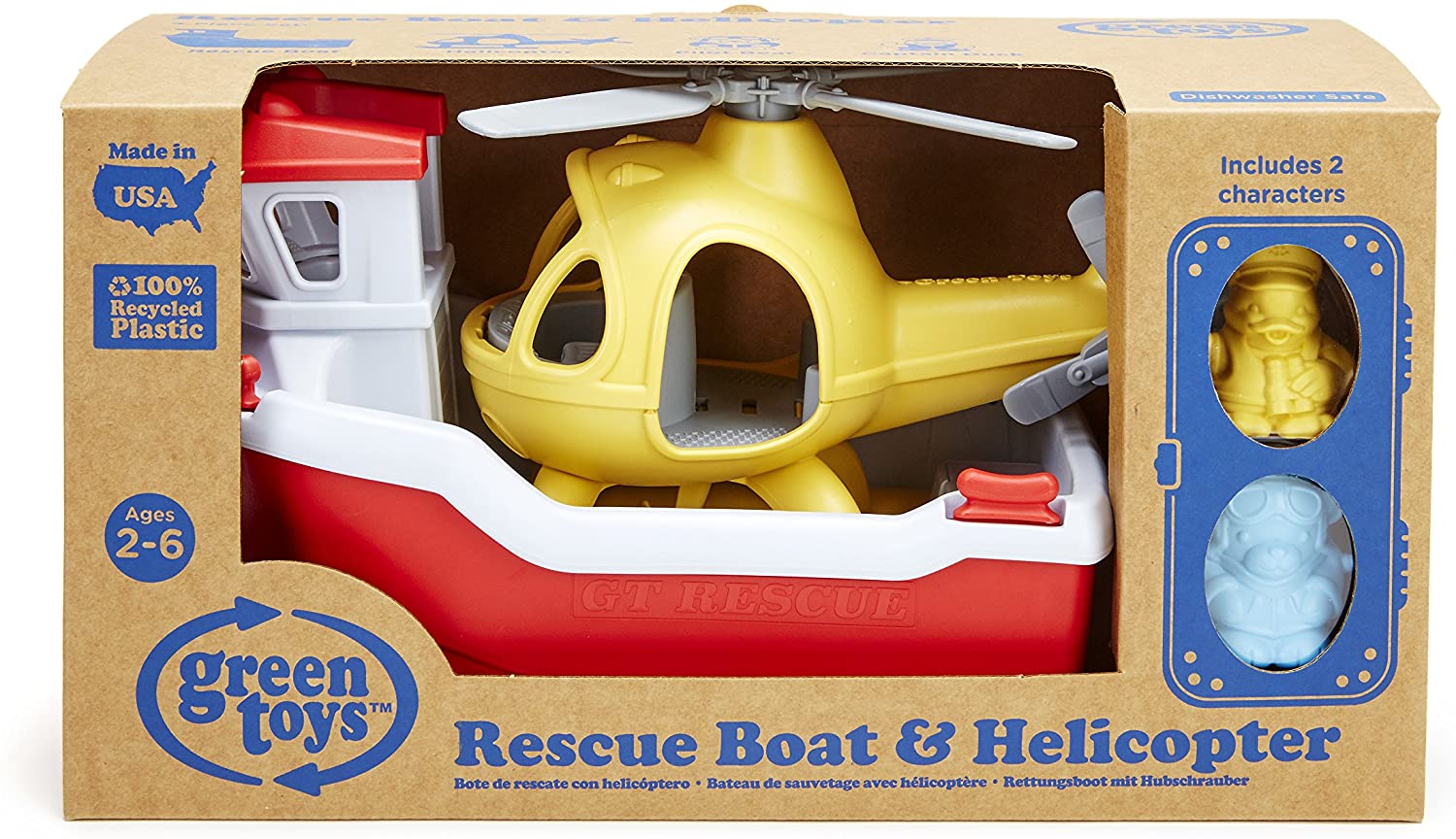 Green Toys Toy Vehicles Green Toys Rescue Boat with Helicopter (5356456804512)