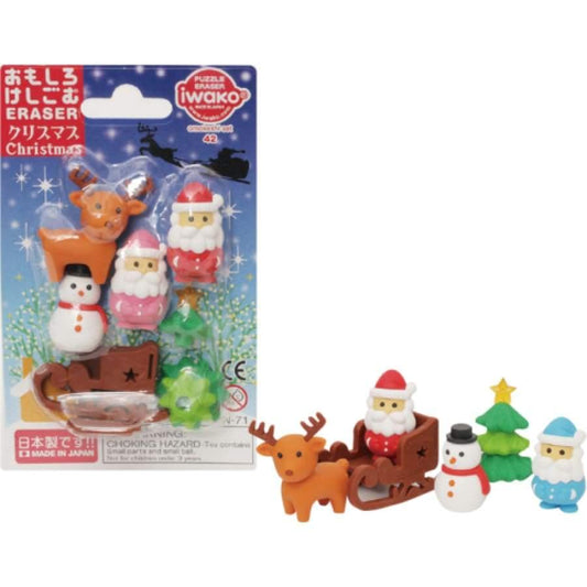 iwako Christmas Blister Pack Japanese Erasers - Wigwam Toys Brighton (4634638581898)