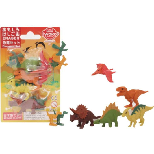 iwako Dinosaur Set 1 Blister Pack Japanese Erasers - Wigwam Toys Brighton (4636399829130)