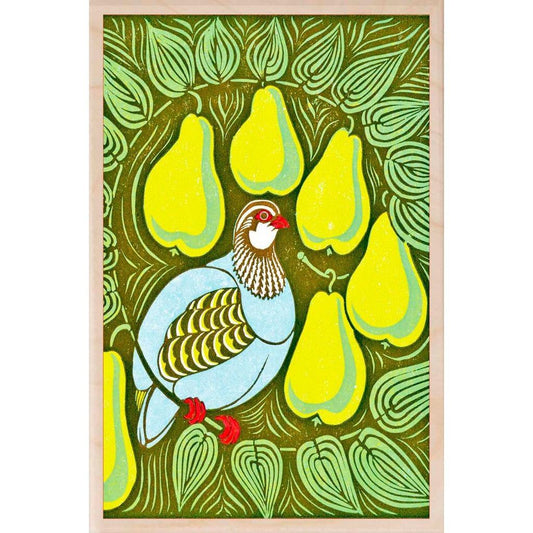 The Wooden Postcard Company Postcard Partridge in a Pear Tree Wooden Postcard (7077449302176)