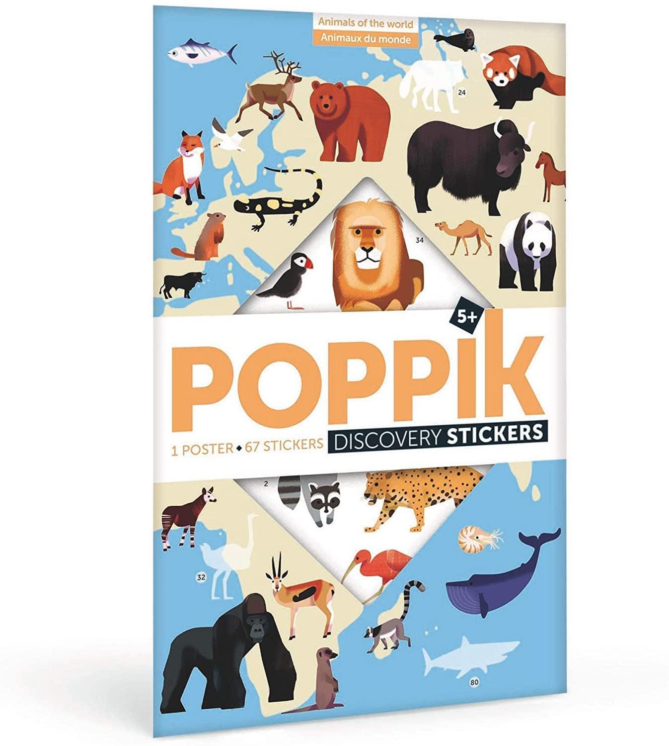Poppik Discovery Stickers Animals of the World - Wigwam Toys Brighton (5423804022944)