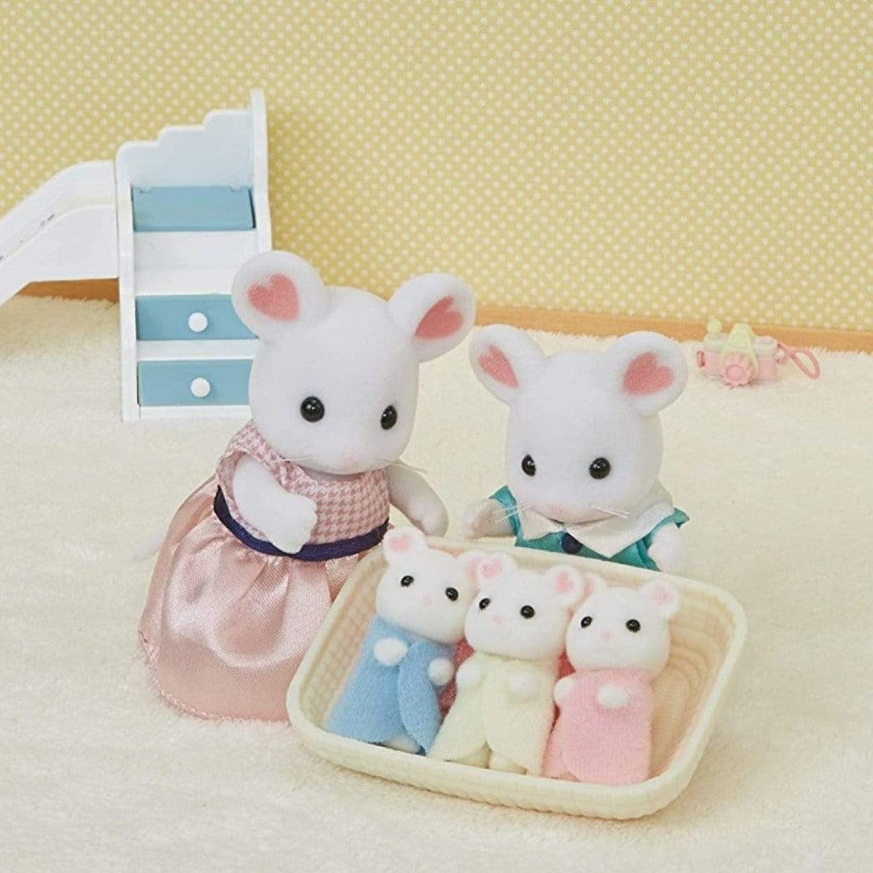 Sylvanian Families Marshmallow Mouse Triplets - Wigwam Toys Brighton (1894875660359)